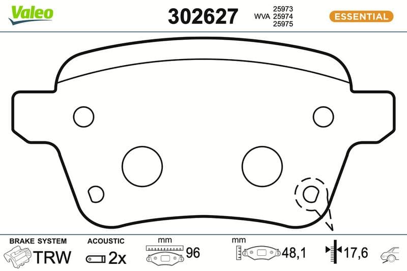 set placute frana,frana disc VALEO 302627