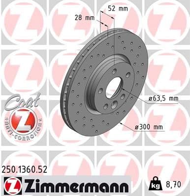 Disc frana ZIMMERMANN SPORT Z 250.1360.52