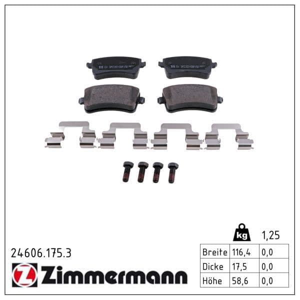 set placute frana,frana disc ZIMMERMANN 24606.175.3