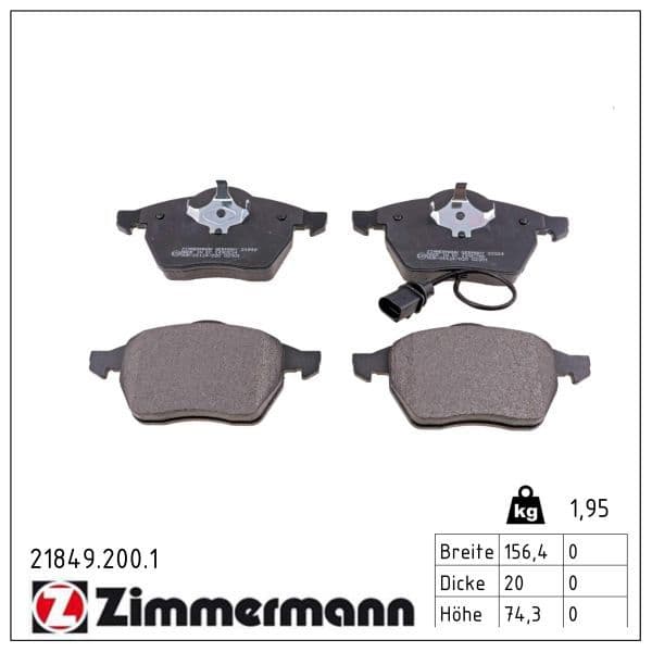 set placute frana,frana disc ZIMMERMANN 21849.200.1