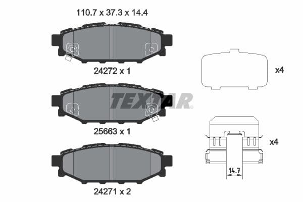 set placute frana,frana disc TEXTAR 2427201