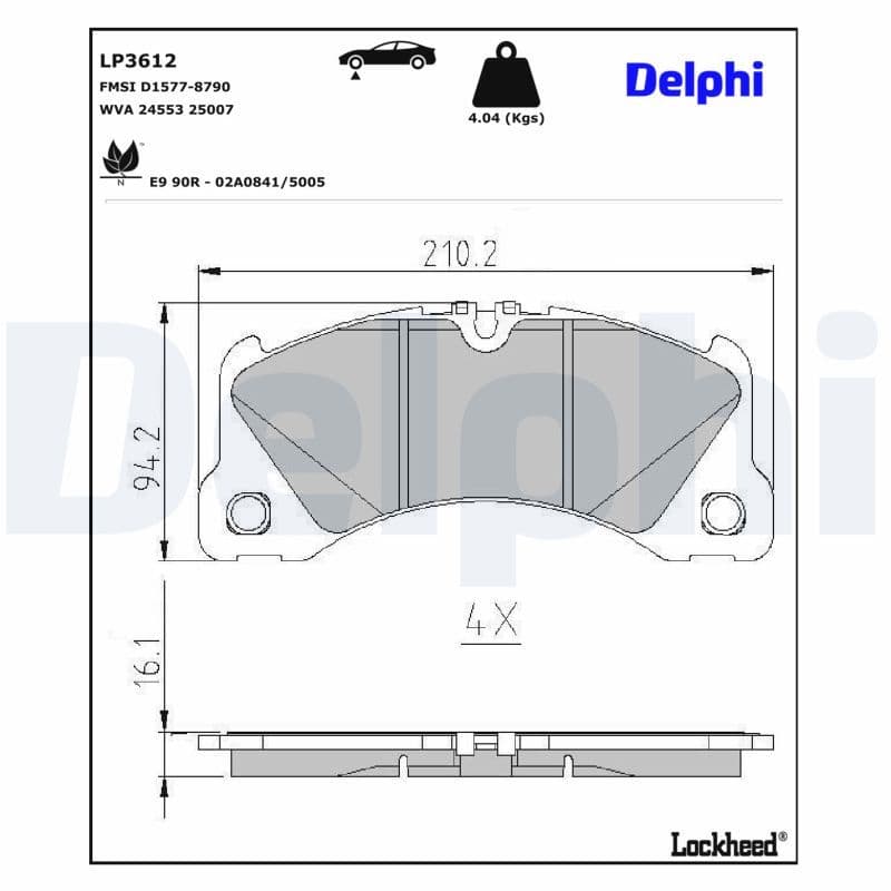 set placute frana,frana disc DELPHI LP3612