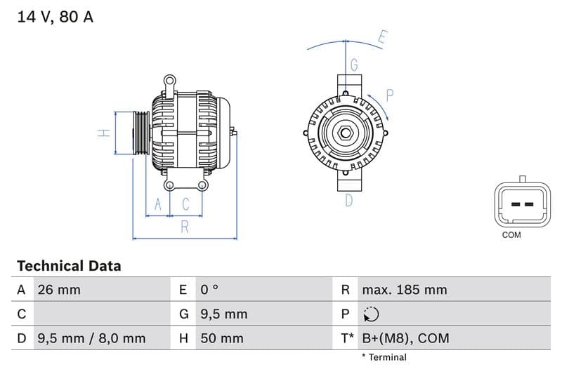 Generator / Alternator BOSCH 0 986 082 880