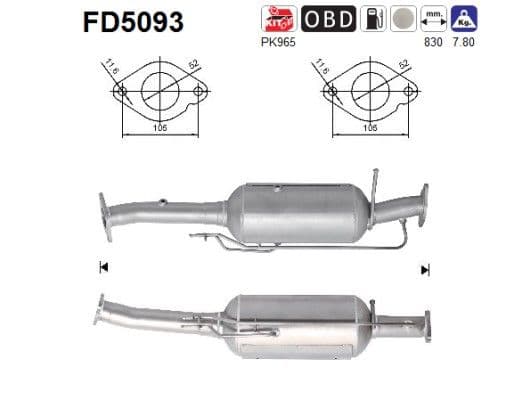 Filtru funingine/particule, sist.de esapament AS-PL FD5093