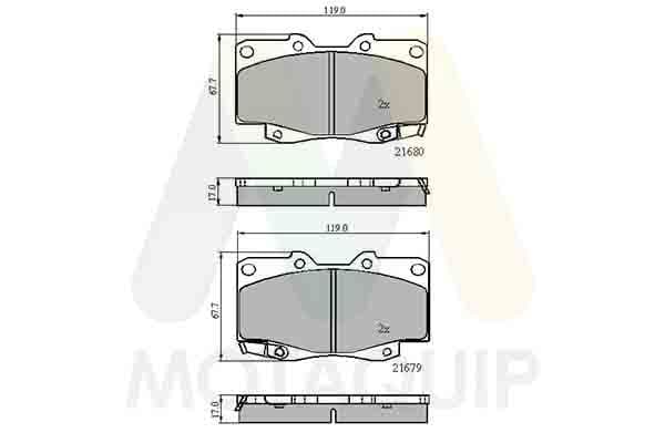 set placute frana,frana disc MOTAQUIP LVXL1430