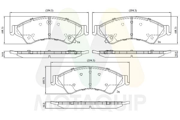 set placute frana,frana disc MOTAQUIP LVXL1768