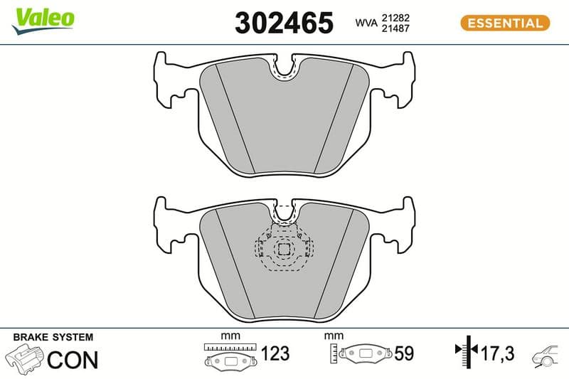 set placute frana,frana disc VALEO ESSENTIAL 302465