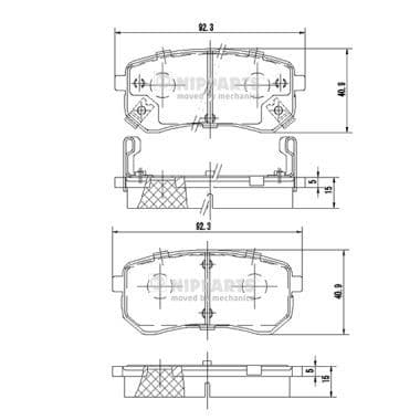 set placute frana,frana disc NIPPARTS J3610307