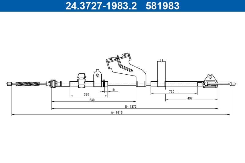 Cablu, frana de parcare ATE 24.3727-1983.2