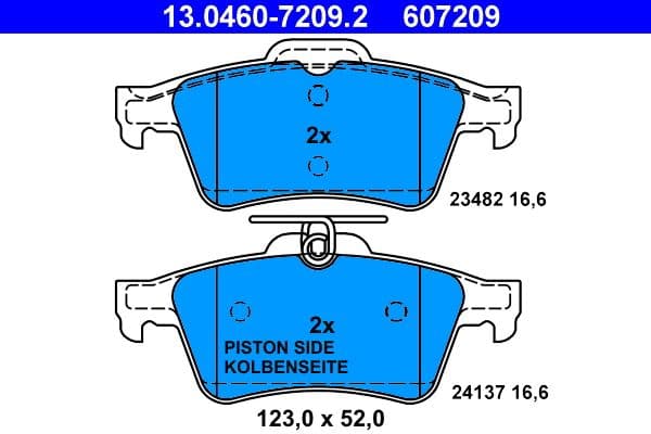 set placute frana,frana disc ATE 13.0460-7209.2
