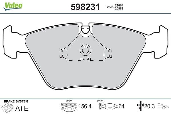 set placute frana,frana disc VALEO 598231