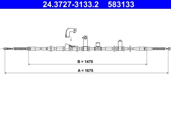Cablu, frana de parcare ATE 24.3727-3133.2