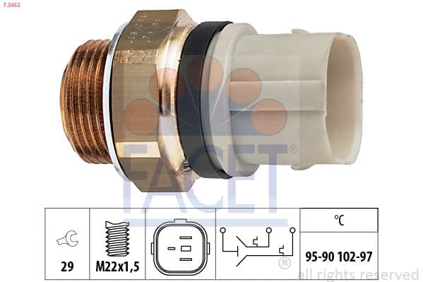 Comutator temperatura, ventilator radiator FACET Made in Italy - OE Equivalent 7.5652