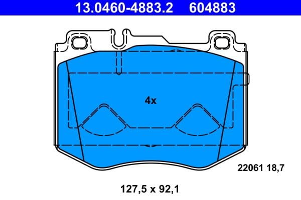 set placute frana,frana disc ATE 13.0460-4883.2