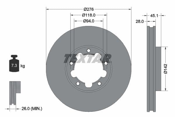 Disc frana TEXTAR PRO 92324003