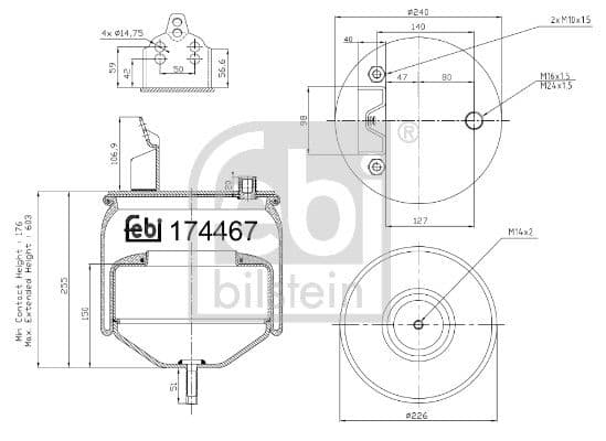 Burduf, suspensie pneumatica FEBI BILSTEIN 174467