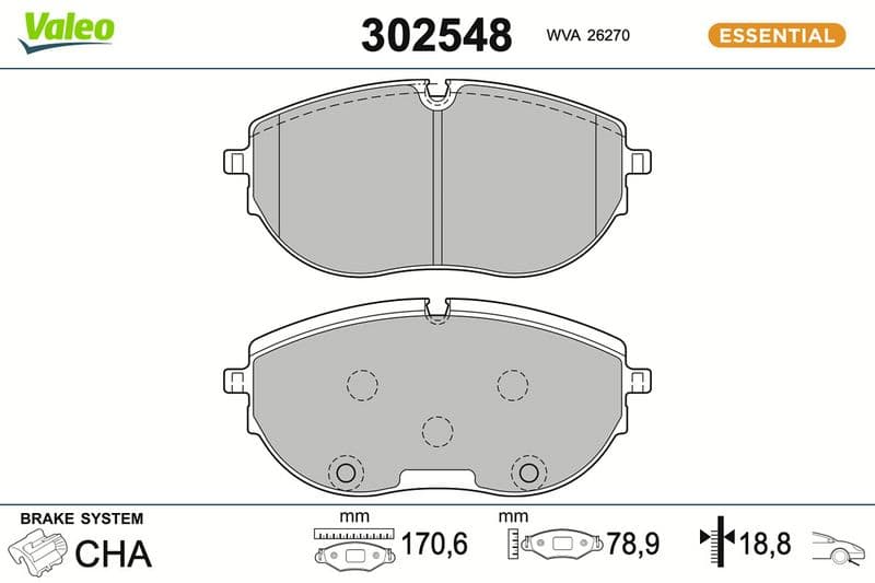 set placute frana,frana disc VALEO 302548