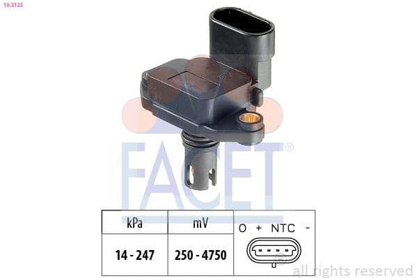 senzor presiune aer FACET Made in Italy - OE Equivalent 10.3125