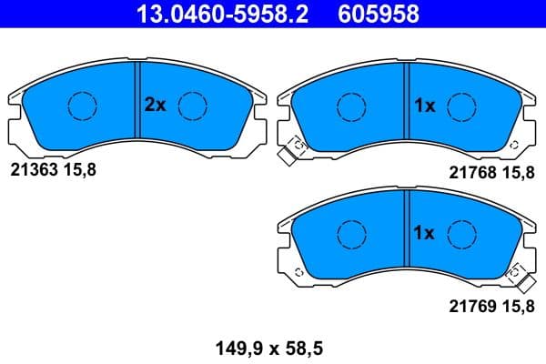set placute frana,frana disc ATE 13.0460-5958.2