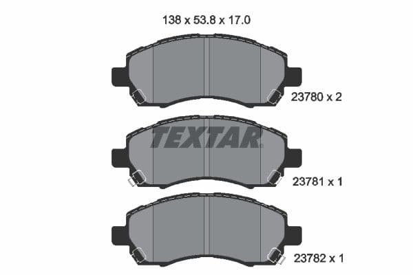 set placute frana,frana disc TEXTAR 2378001