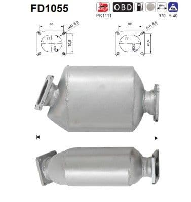 Filtru funingine/particule, sist.de esapament AS-PL FD1055