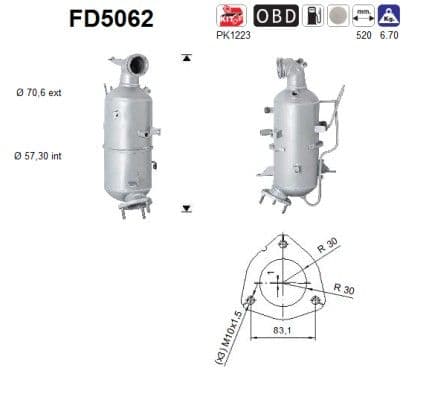 Filtru funingine/particule, sist.de esapament AS-PL FD5062