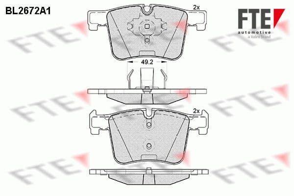 set placute frana,frana disc FTE 9010907