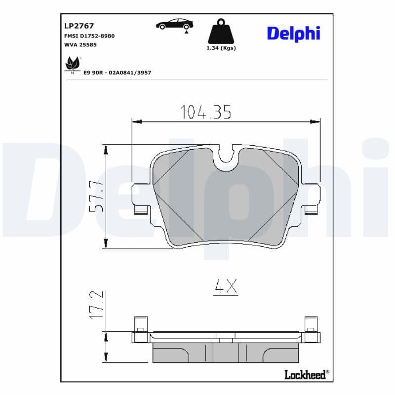 set placute frana,frana disc DELPHI LP2767