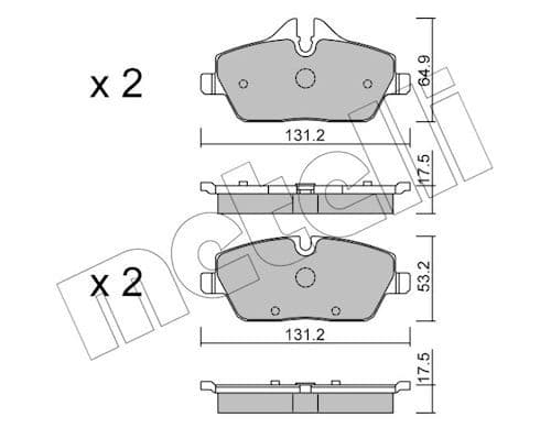 set placute frana,frana disc METELLI 22-0664-0