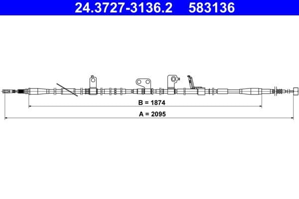 Cablu, frana de parcare ATE 24.3727-3136.2
