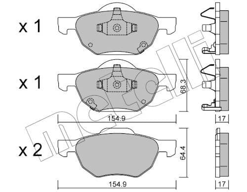 set placute frana,frana disc METELLI 22-0730-0