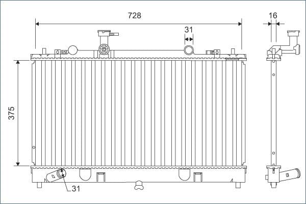 Radiator, racire motor VALEO 701168