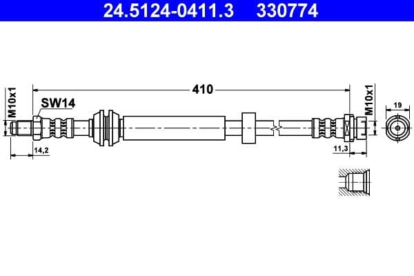Furtun frana ATE 24.5124-0411.3