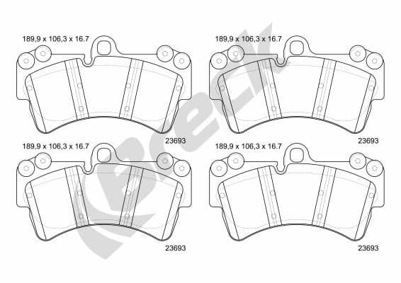 set placute frana,frana disc BRECK 23693 00 553 00