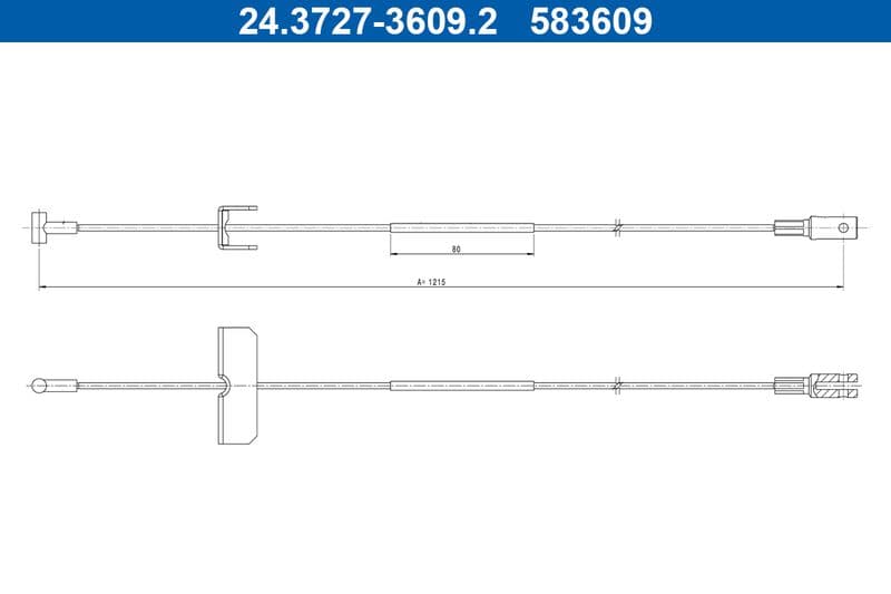 Cablu, frana de parcare ATE 24.3727-3609.2