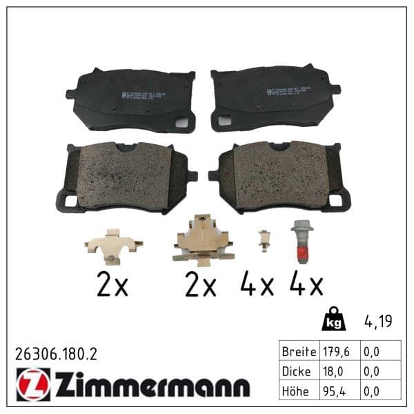set placute frana,frana disc ZIMMERMANN 26306.180.2