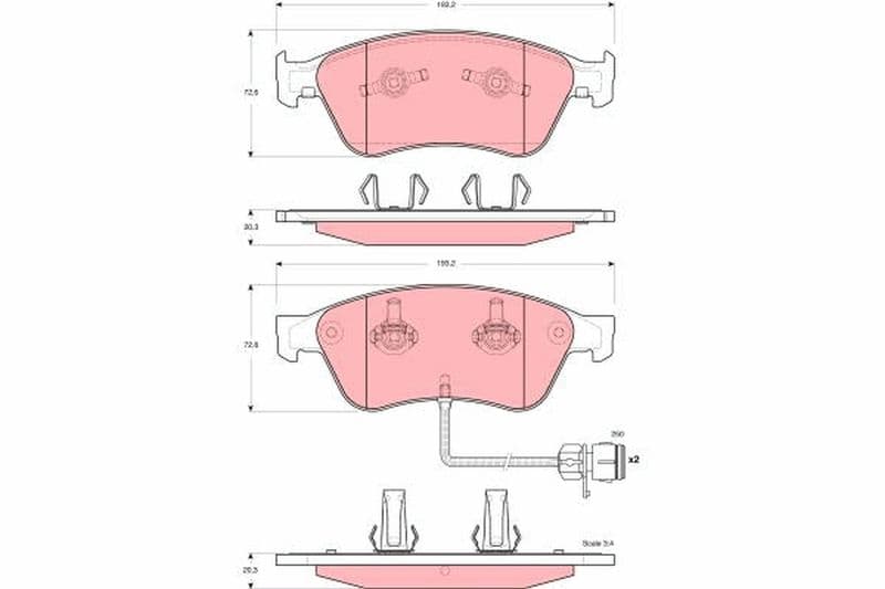 set placute frana,frana disc TRW GDB1598