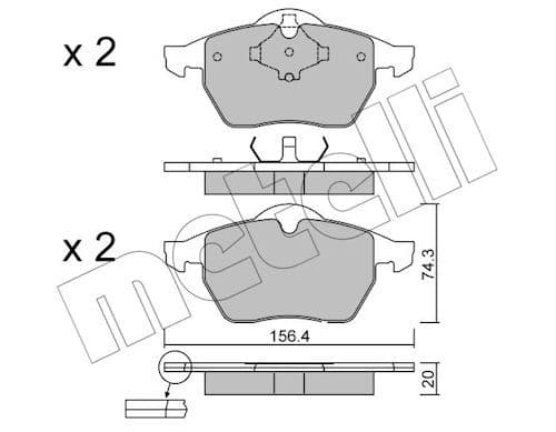 set placute frana,frana disc METELLI 22-0181-2