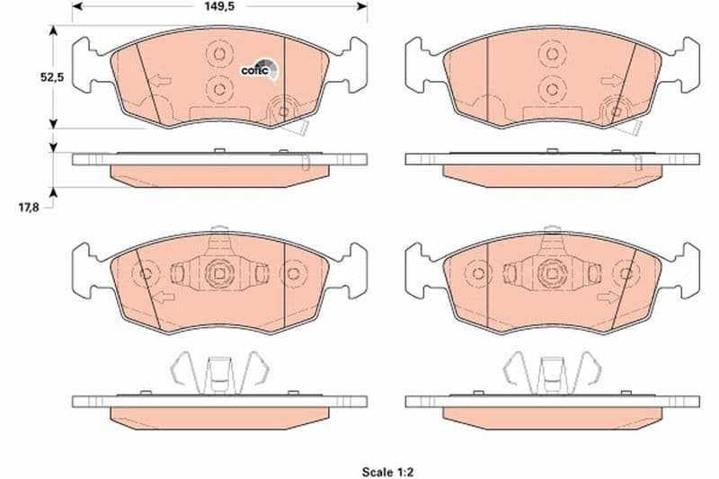 set placute frana,frana disc TRW COTEC GDB1921