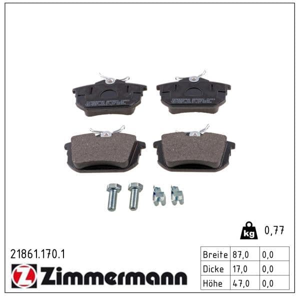 set placute frana,frana disc ZIMMERMANN 21861.170.1