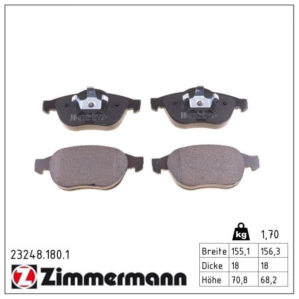 set placute frana,frana disc ZIMMERMANN 23248.180.1