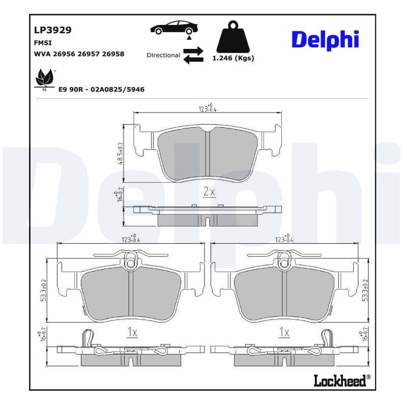 set placute frana,frana disc DELPHI LP3929