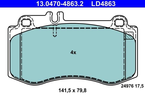 set placute frana,frana disc ATE Ceramic 13.0470-4863.2