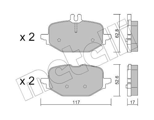 set placute frana,frana disc METELLI 22-1359-1