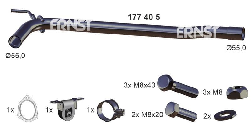 Teava reparatie, catalizator ERNST Set 177405