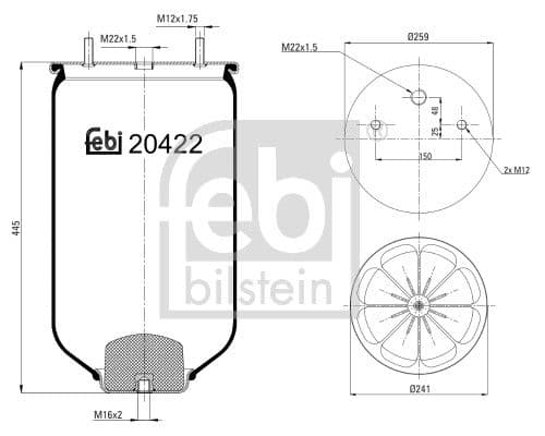 Burduf, suspensie pneumatica FEBI BILSTEIN 20422