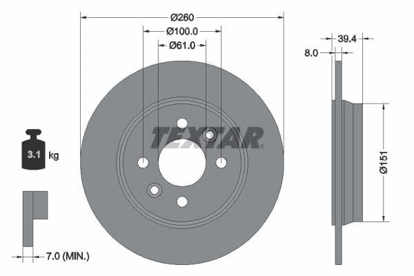 Disc frana TEXTAR PRO 92347603