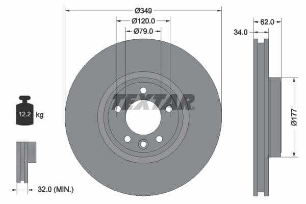 Disc frana TEXTAR PRO+ 92307605
