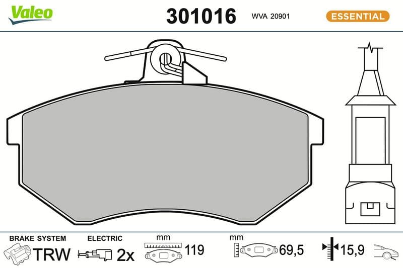 set placute frana,frana disc VALEO FIRST 301016