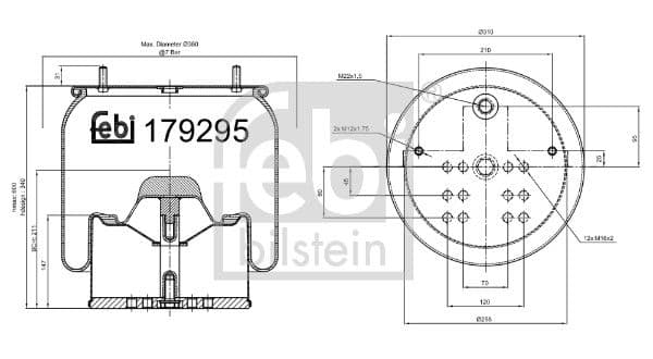 Burduf, suspensie pneumatica FEBI BILSTEIN 179295